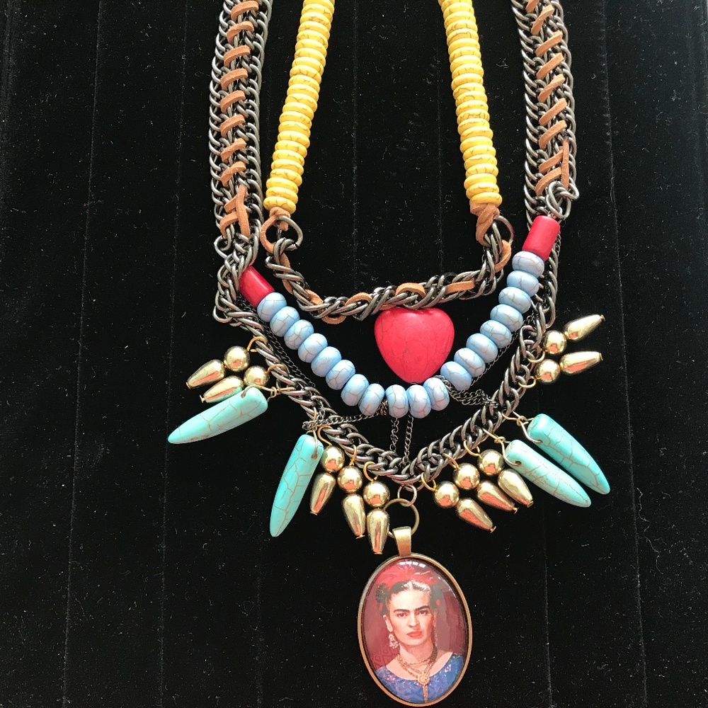 Frida Kahlo handmade necklace